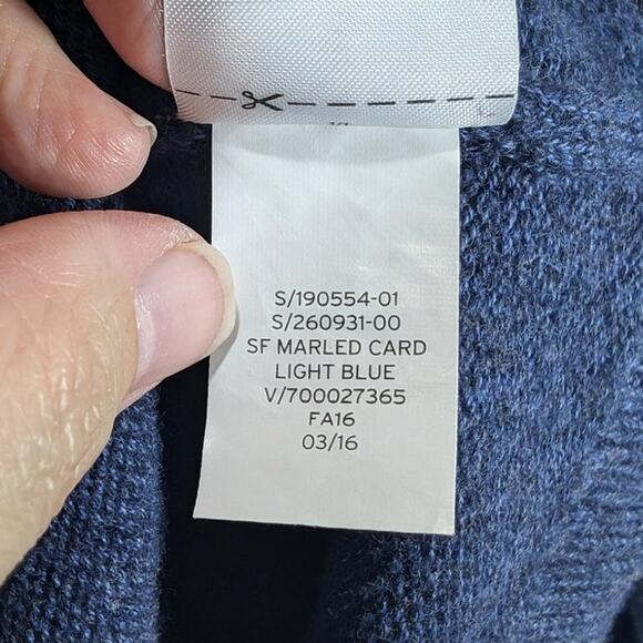 Gap Cardigan Sweater Mens Large Button up Blue Shawl Collar Grandpa Kurt Cobain - Picture 7 of 7